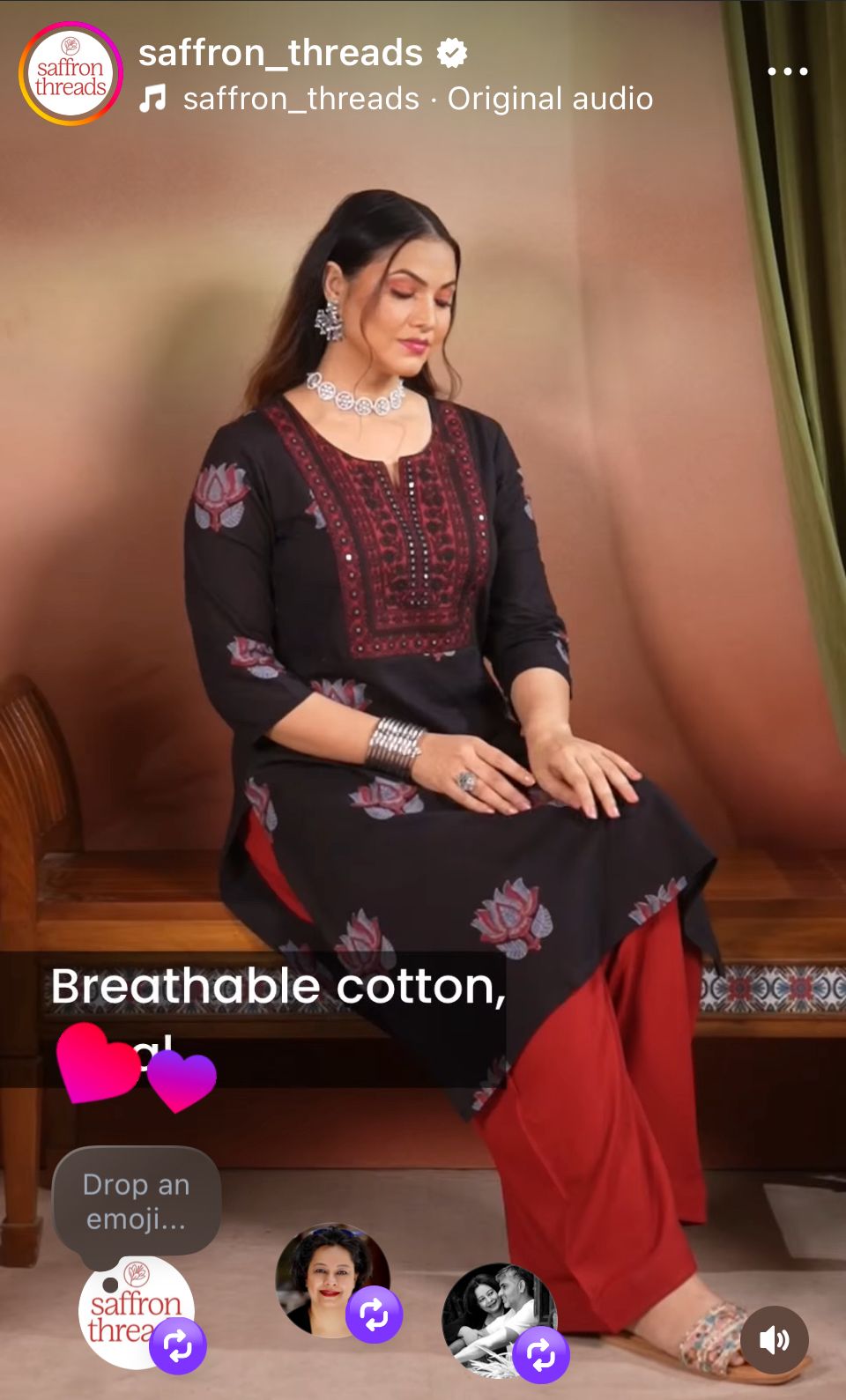 Cotton Sanganeri Printed Kurtas with Embroidery for Women