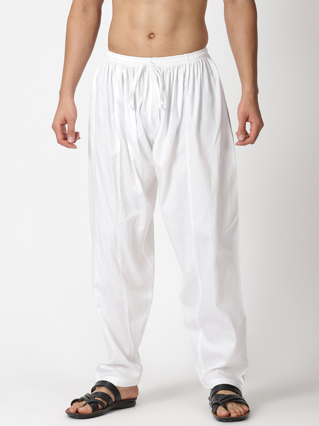 White Cotton Satin Salwar