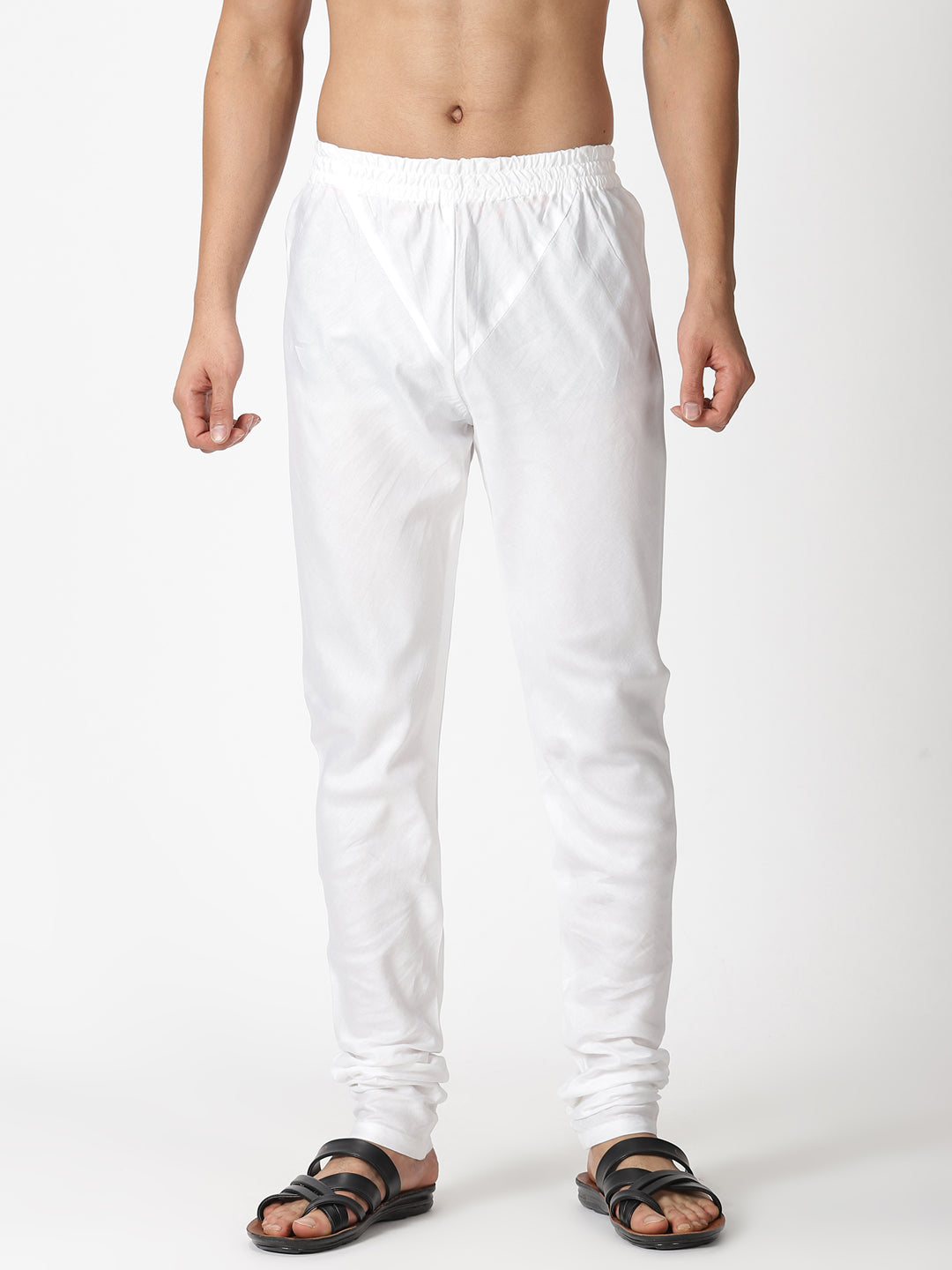 White Cotton Satin Churidar