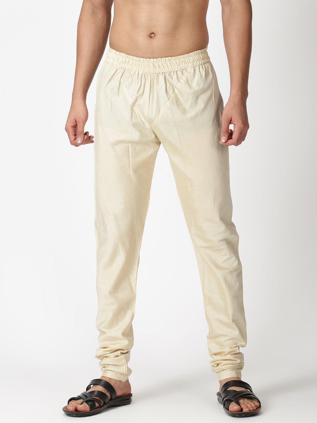 Beige Cotton Satin Churidar