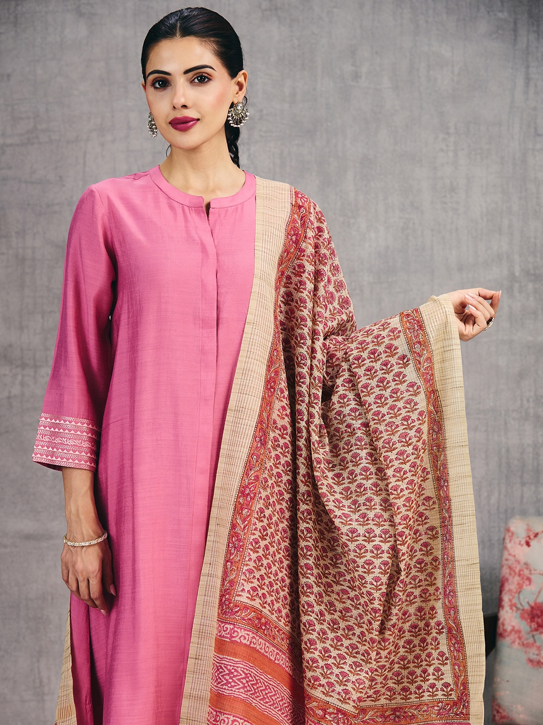 Rose Pink Kurta Set (Dupatta Sold Separately)