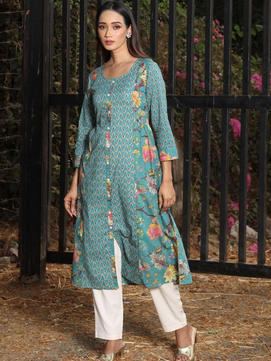 Carnation Kurta Green