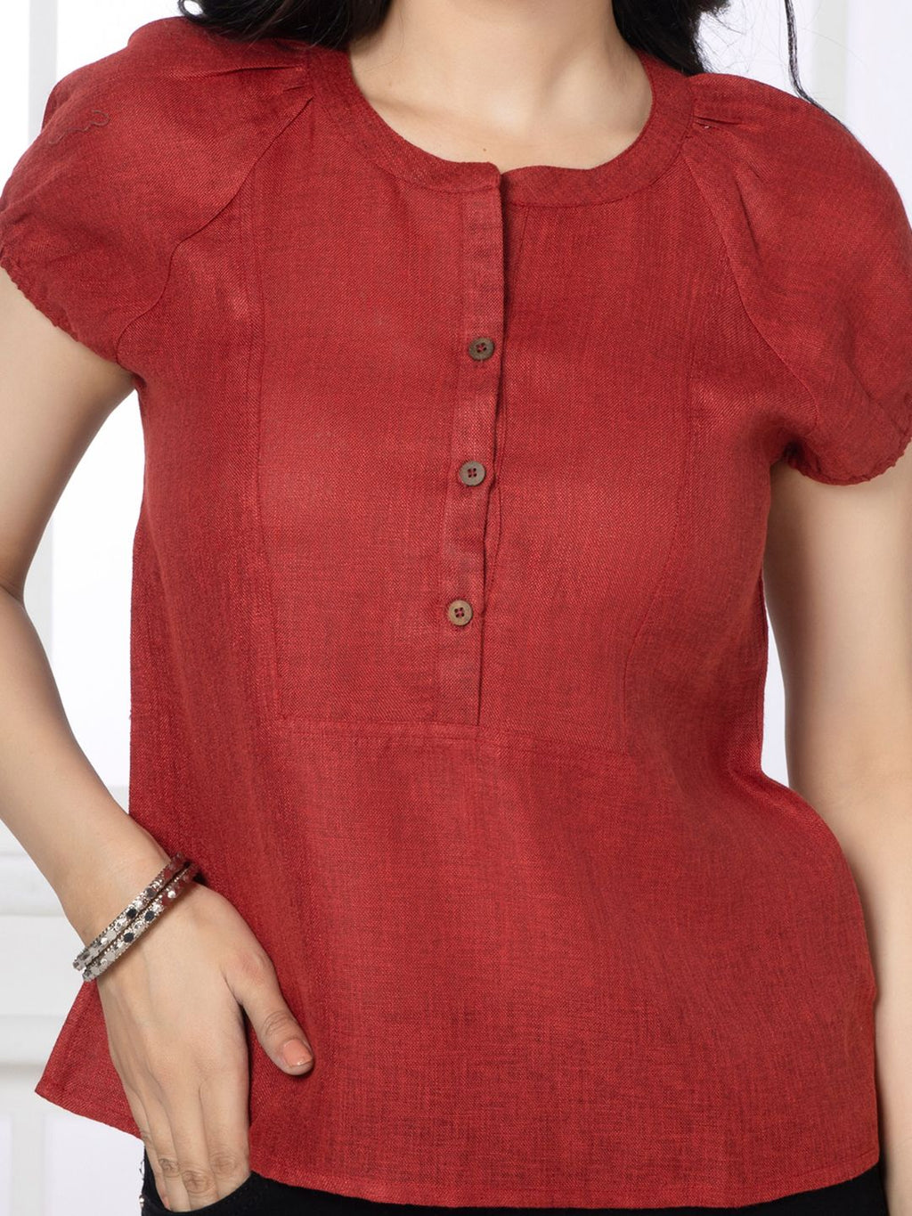 Cherry Red Solid Urban Grace Top