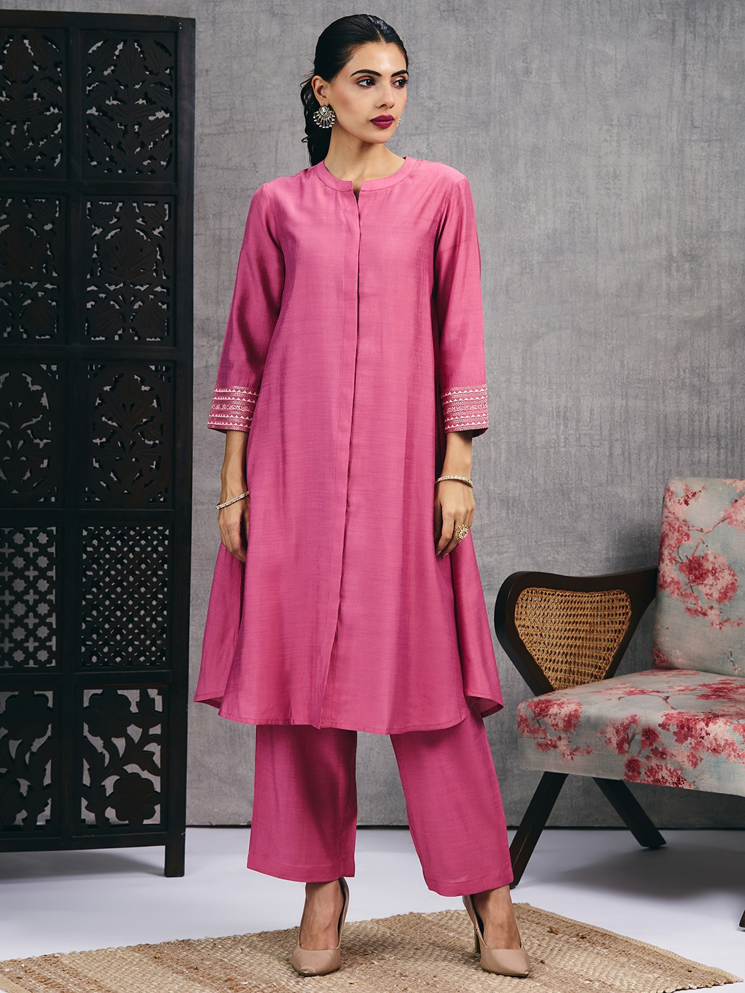 Rose Pink Kurta Set (Dupatta Sold Separately)
