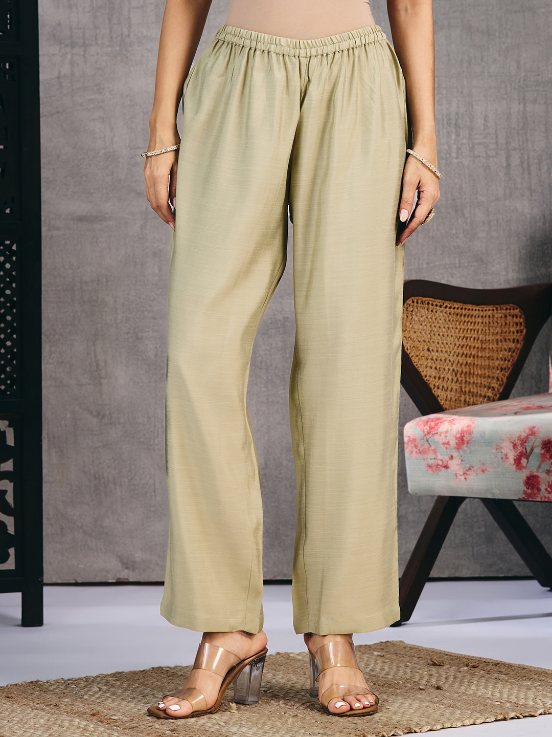 Olive Beige Kurta Set