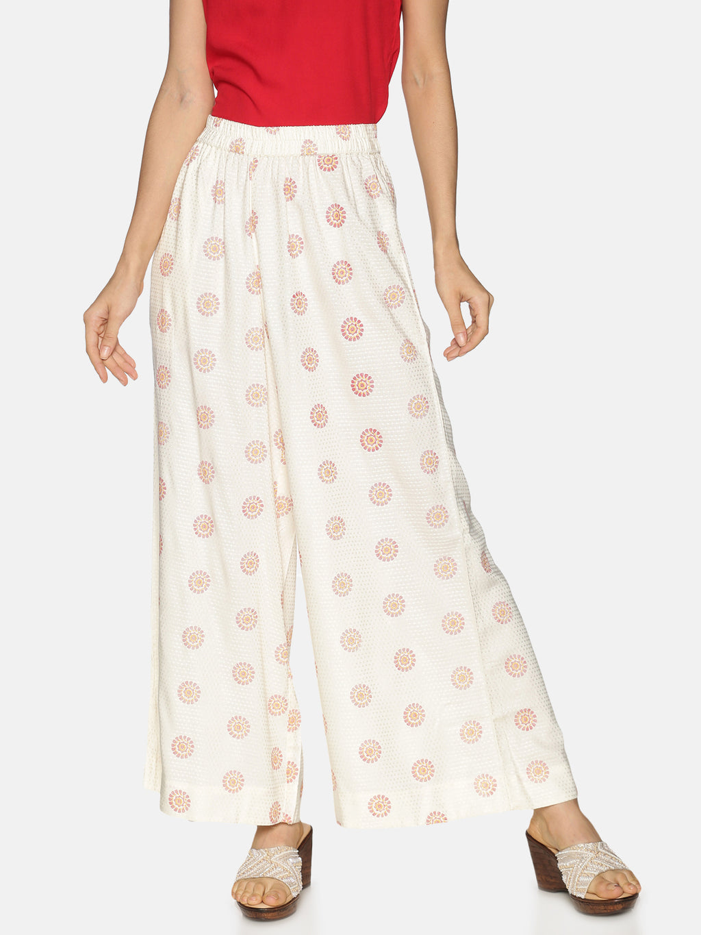 Mustard Rayon Printed Palazzo