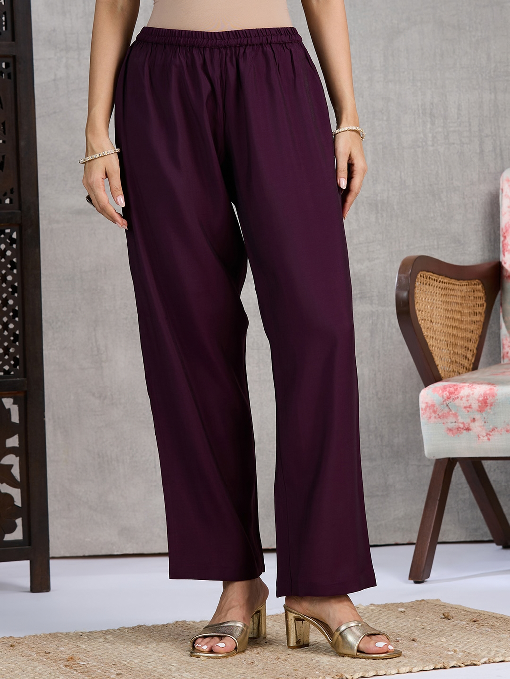 Aubergine Kurta Set (Dupatta Sold Separately)