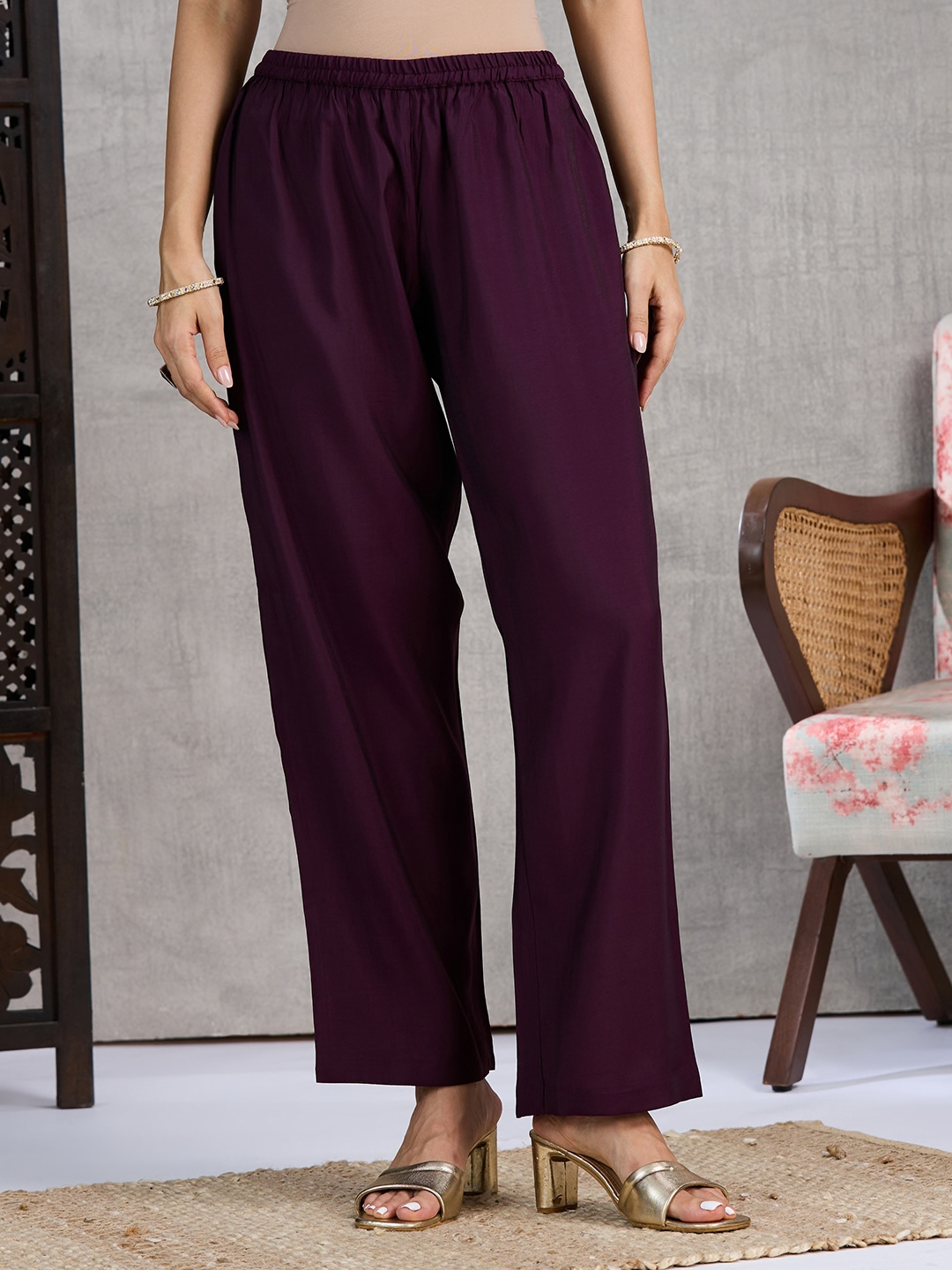 Aubergine Kurta Set (Dupatta Sold Separately)