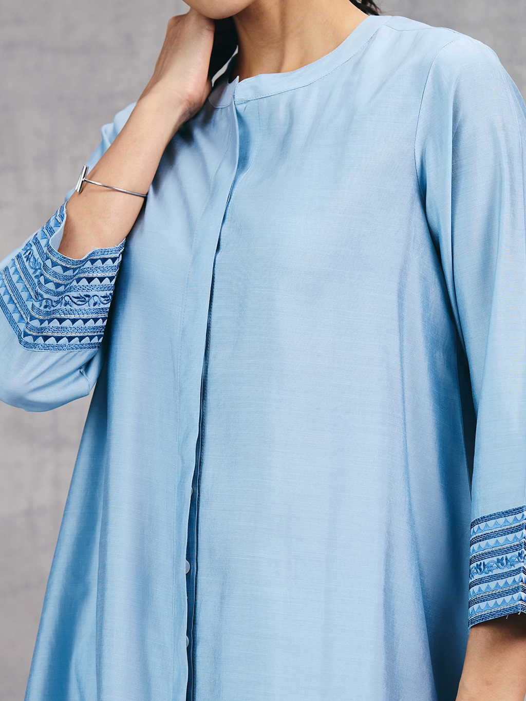 Ice Blue Kurta Set (Dupatta Sold Separately)