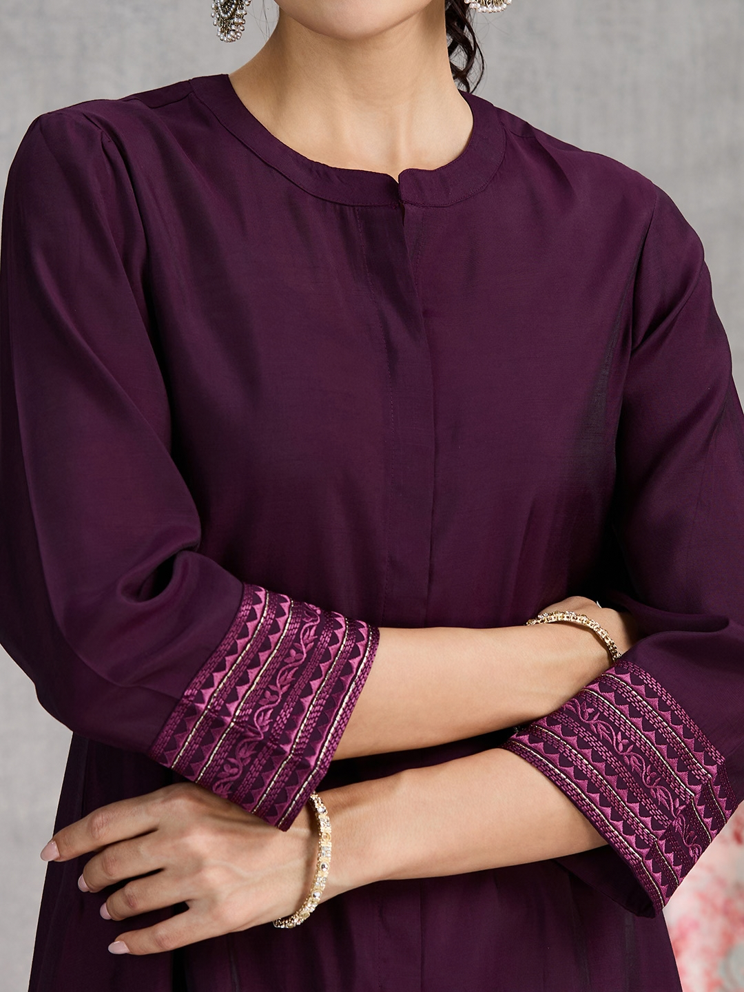 Aubergine Kurta Set (Dupatta Sold Separately)