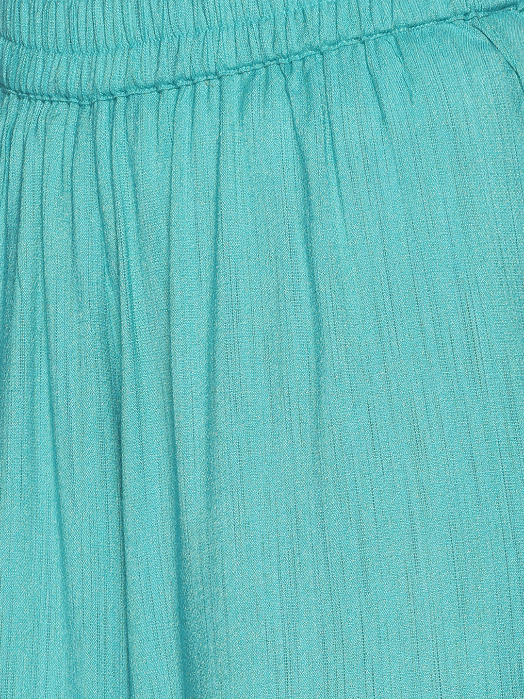 Turquoise Solid Straight Palazzo