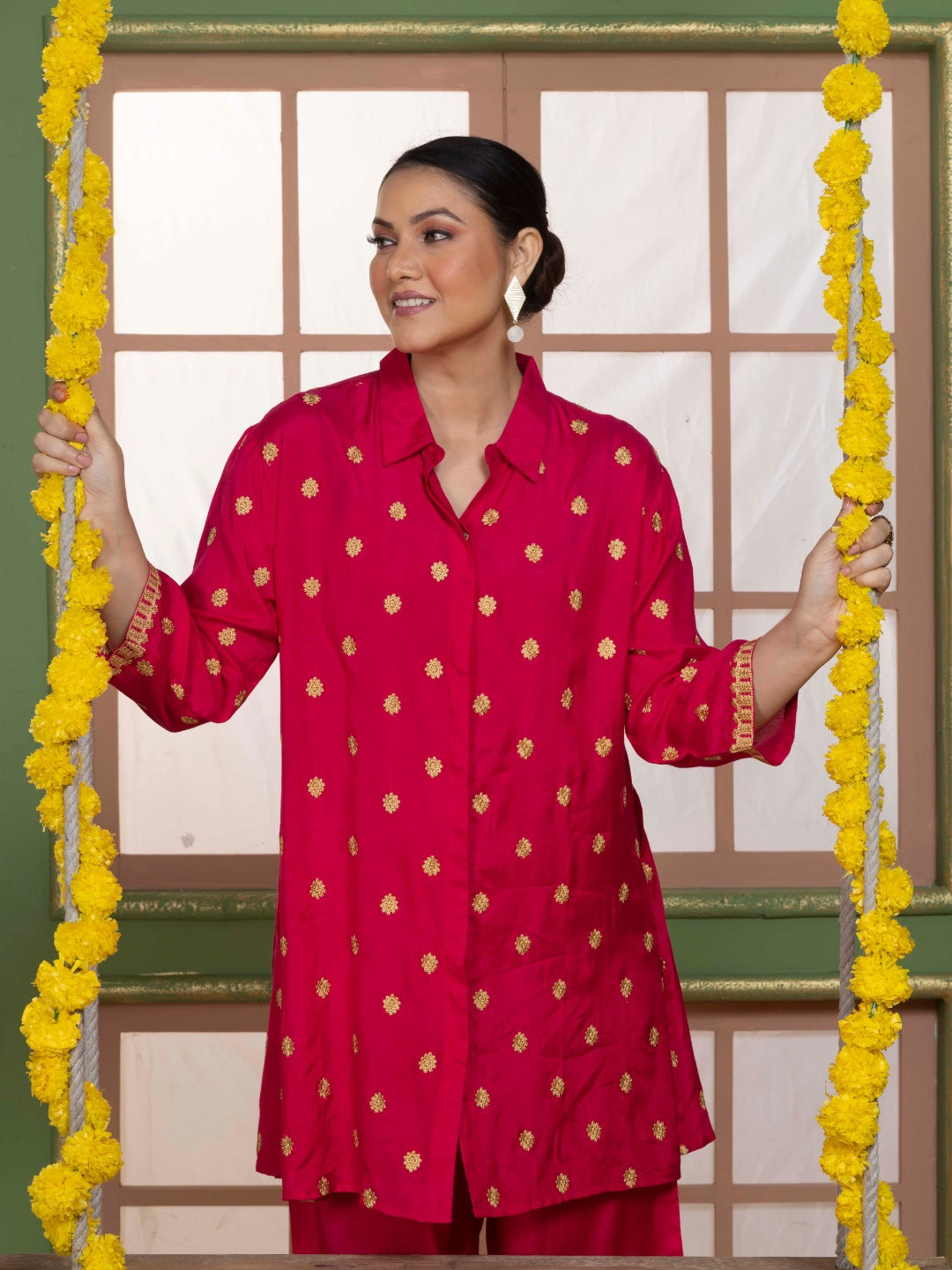 Imperial Fuchsia Kashida Embroidered Kurta Set