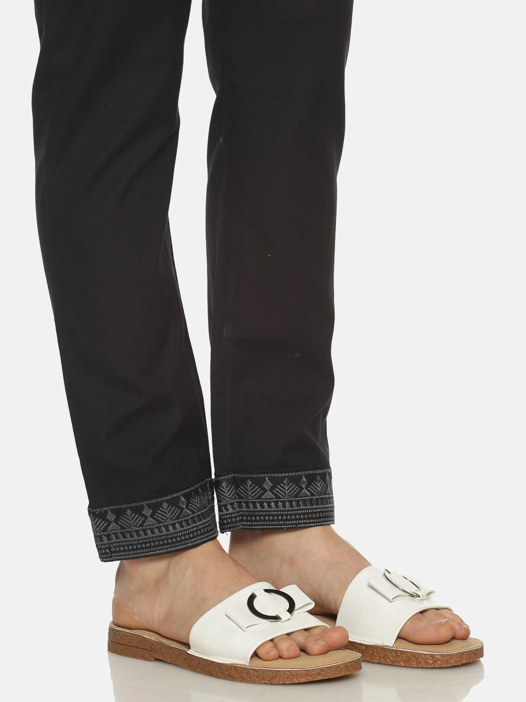 Black Cotton Linen Regular Fit Trousers