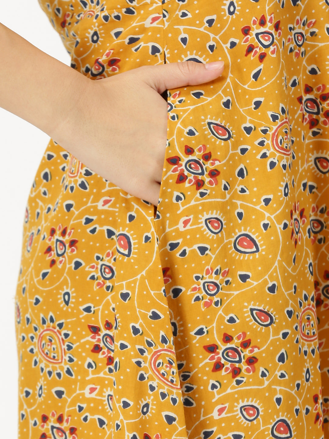 Plus Mustard Satin Jacquard Tie Waist Midi Dress