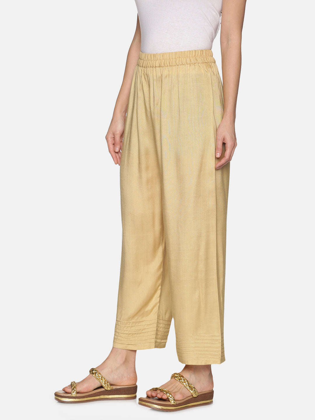 Beige Hem Design Ethnic Palazzo