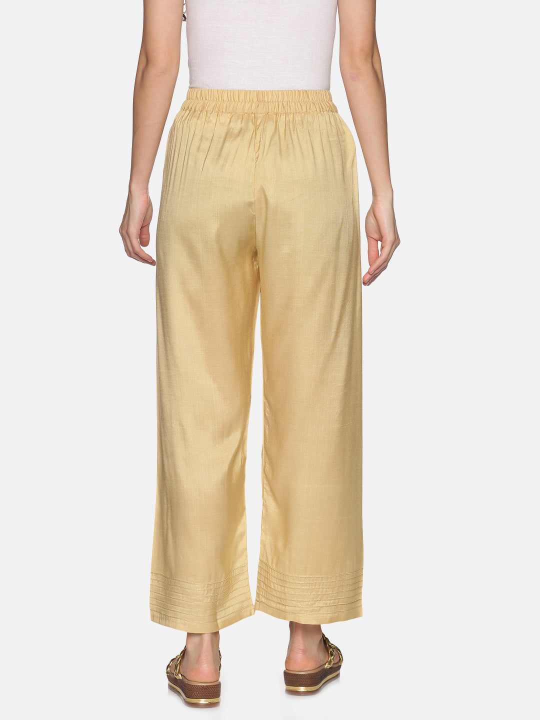 Beige Hem Design Ethnic Palazzo