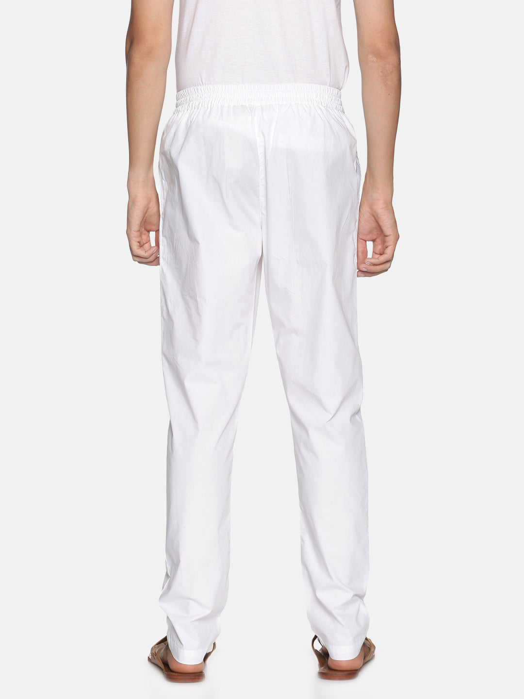 Pack of 2 White & Black Cotton Trousers with Drawstring