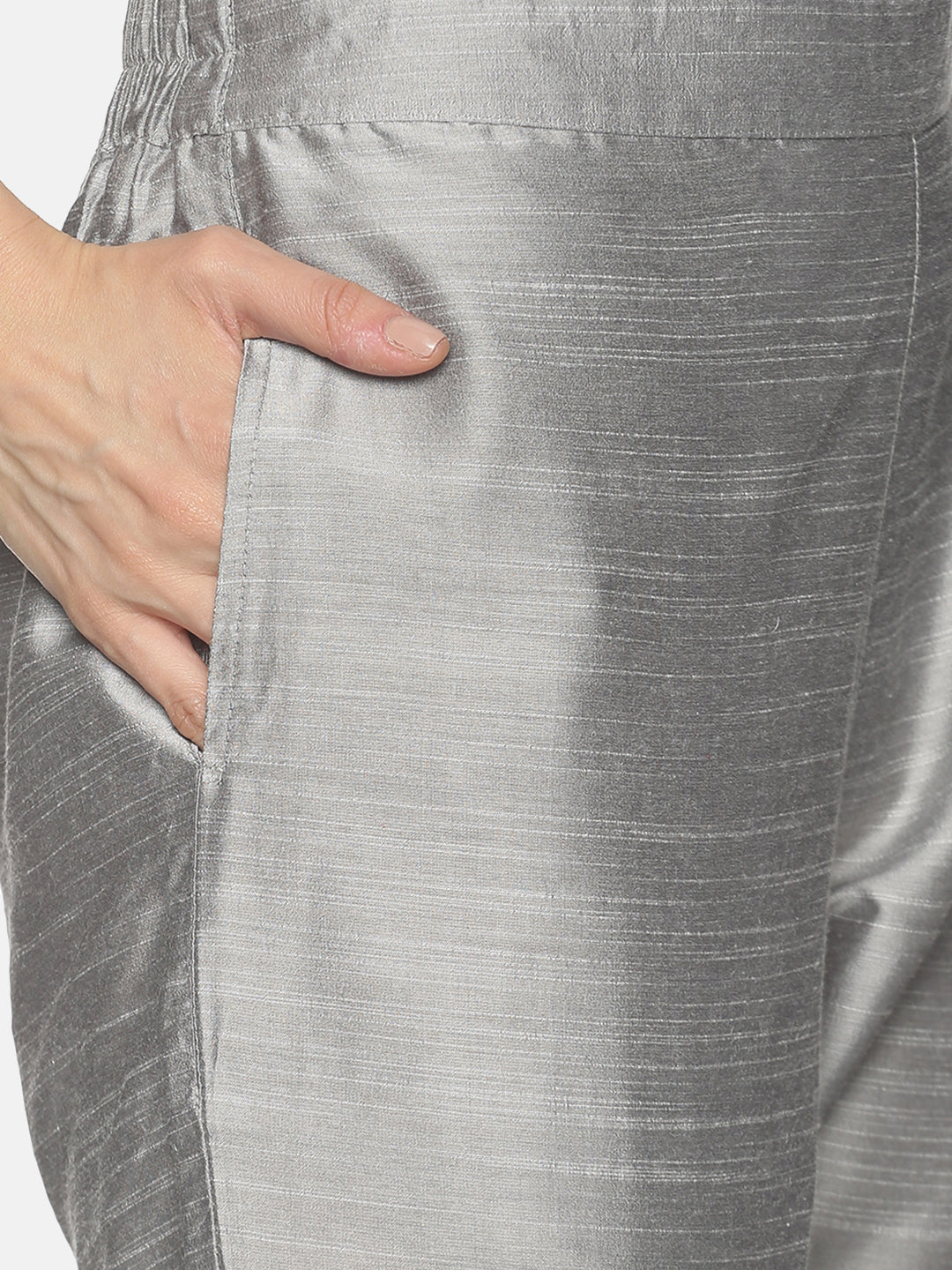MARC CAIN Wide leg trousers WASHINGTON in 810 silver grey