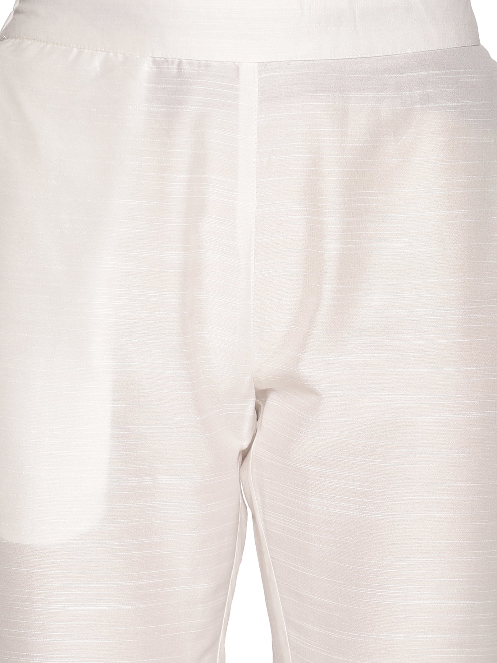 Pack of 2 White & Off White Art Silk Trousers