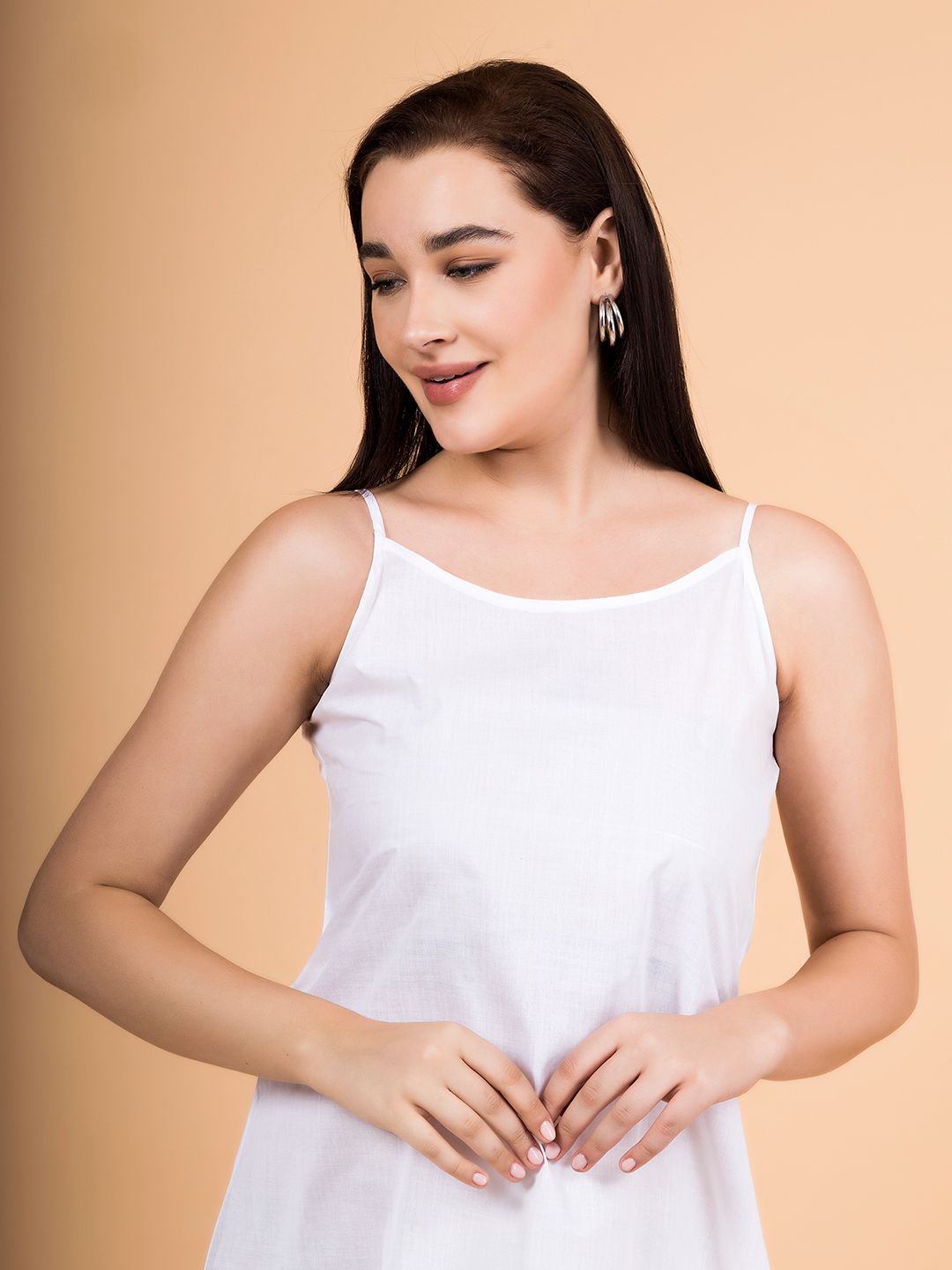 White Poly Cotton Dress Slip