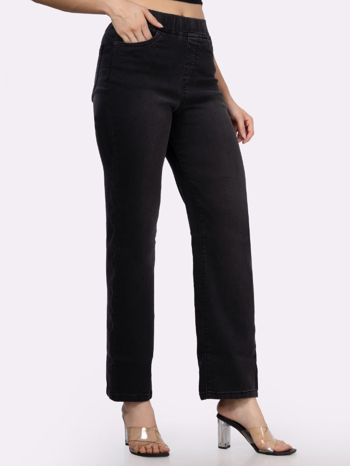 Charcoal Straight Fit Jeggings