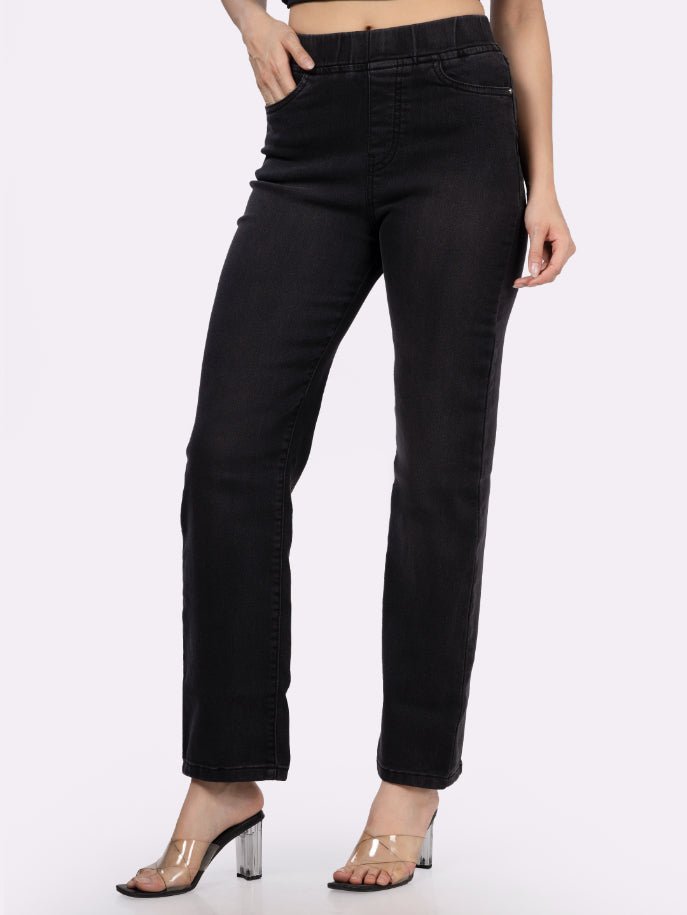 Charcoal Straight Fit Jeggings