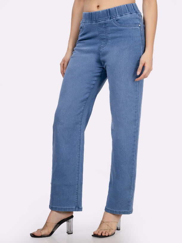 Stone Blue Straight Fit Jeggings – Saffron Threads