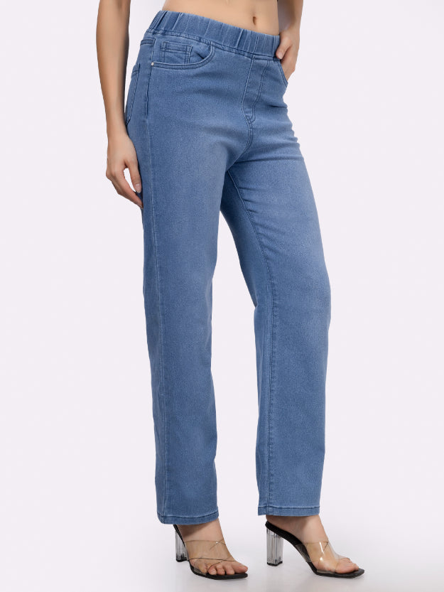 Stone Blue Straight Fit Jeggings