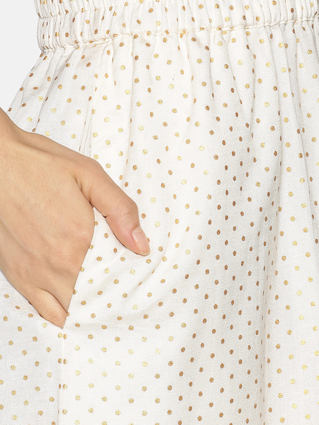 Off-White Polka Dots Printed Palazzo