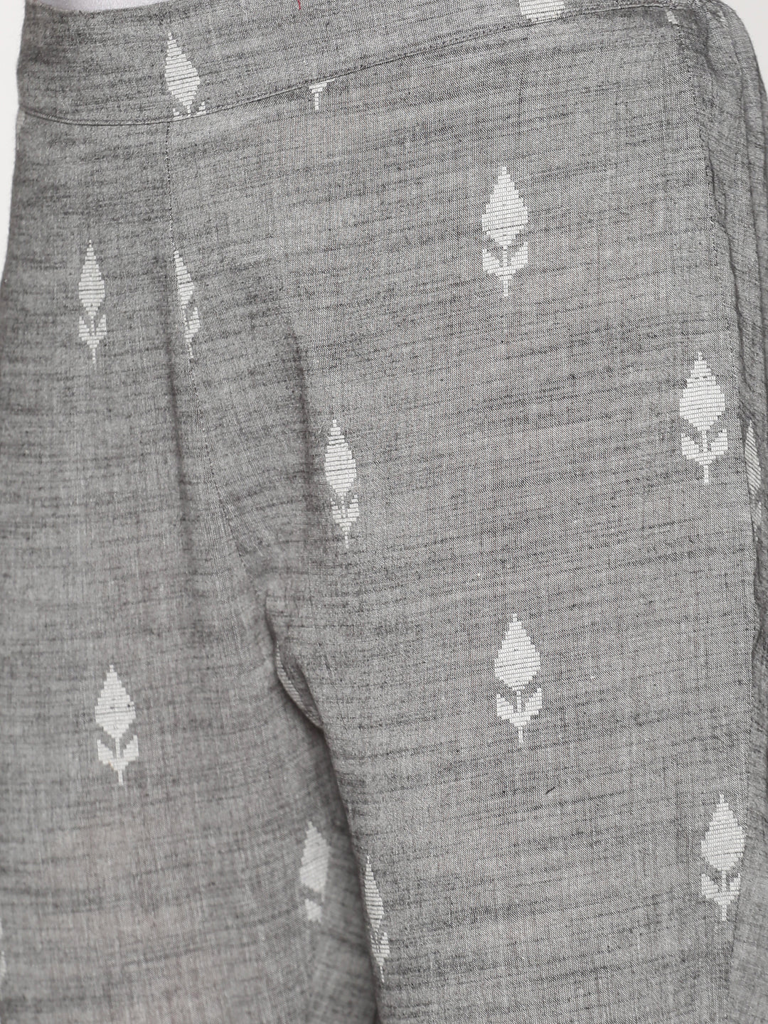 Grey Cotton Woven Design Pant